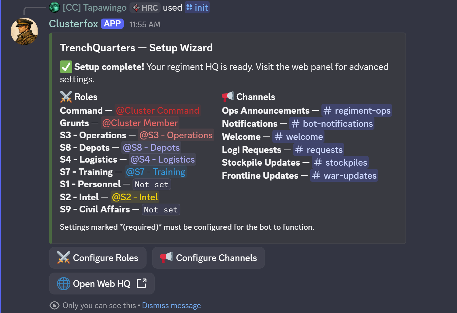 The /init overview — shows what